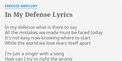 my defense lyrics|in my defence song lyrics.